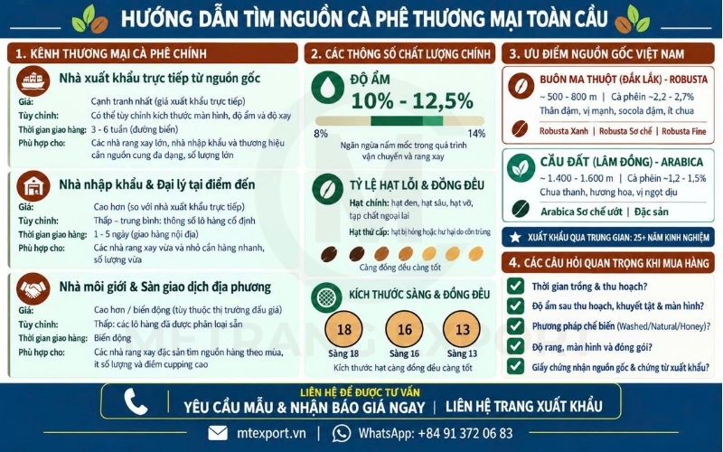 Cẩm nang mua hạt cà phê ở đâu cho thương mại toàn cầu