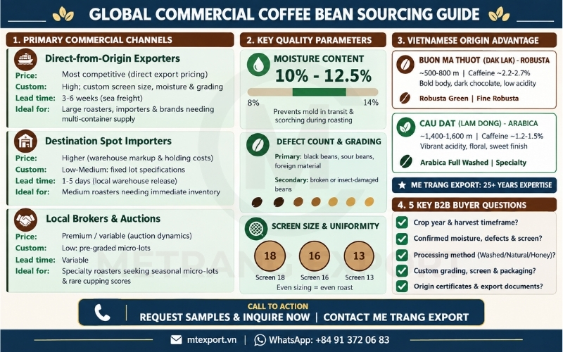 where to buy coffee beans global commercial sourcing guide infographic